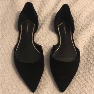 Zara basics black pointed flats